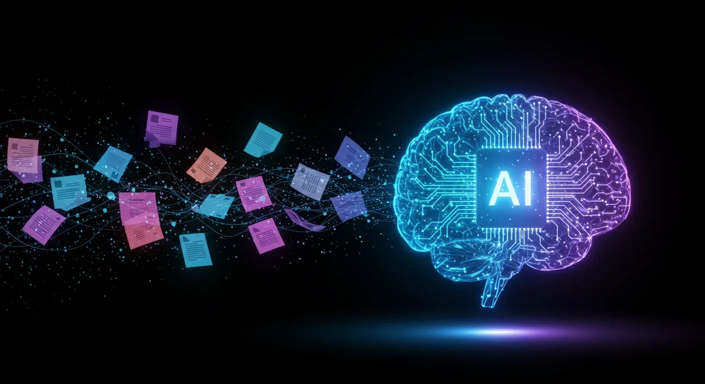 Diagram of AI chatbot training pipeline from documents to answers